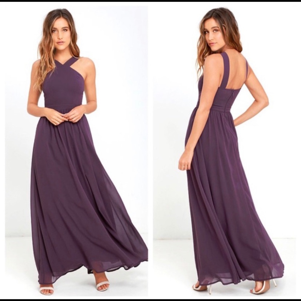 Lulus Air of Romance Maxi Dress in Dusty Purple S